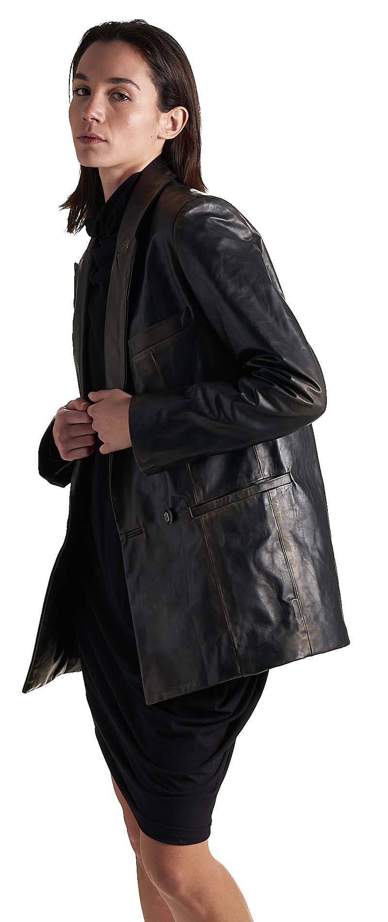 DANIELE BASTA LEATHER AND SILVER JACKET 